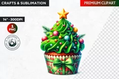 Christmas Cupcake Clipart ,Christmas clipart PNG, Ornaments Product Image 1