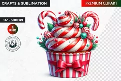 Christmas Cupcake Clipart ,Christmas clipart PNG, Ornaments Product Image 1