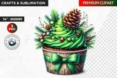 Christmas clipart PNG, Christmas Cupcake Clipart, Ornaments Product Image 1
