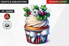 Christmas Cupcake Clipart ,Christmas clipart PNG, Ornaments Product Image 1