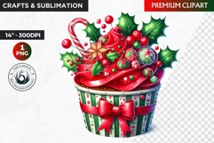 Christmas Cupcake Clipart ,Christmas clipart PNG, Ornaments Product Image 1