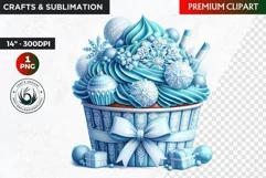 Christmas Cupcake Clipart ,Christmas clipart PNG, Ornaments Product Image 1