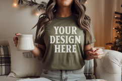 Comfort Colors 1717 Island Green Christmas T-Shirt Mockup, B Product Image 1