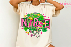 St Patricks Day Nurse Png, Nursing Png, Shamrock Png, Lucky Product Image 2