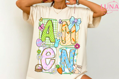Preppy Amen PNG, Coquette bow Amen Png, Preppy Easter png Product Image 3