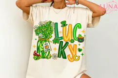 Lucky Shamrock Png, Lucky PNG St Patrick’s Day, Preppy Lucky Product Image 2