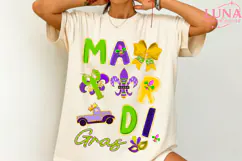 Glitter Mardi Gras PNG, Fleur De Lis Coquette PNG, Carnival Product Image 1