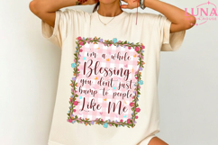 I’m A Whole Blessing PNG, Simply Blessed Affirmation Quote Product Image 1