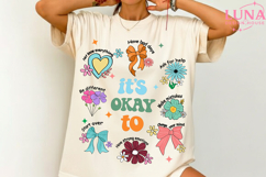 it's okay to boho floral png, flowers png, motivational png Product Image 3