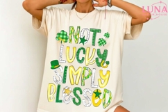Not Lucky Simply Blessed png, Retro Coquette St Patrick's Product Image 1