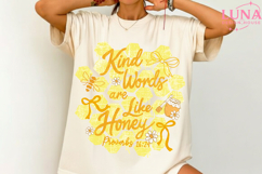 Vintage Christian PNG: Kind Words Are Like Honey Sublimation Product Image 1