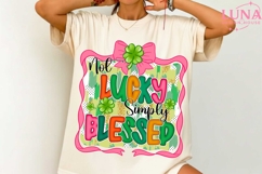Not Lucky Simply Blessed png,Coquette St Patrick's Day PNG Product Image 2