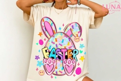 Happy Easter PNG, Glitter Easter Bunny Coquette PNG, Preppy Product Image 1