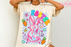 Brushstroke Happy Easter png, Coquette carrot png, Pastel Product Image 2