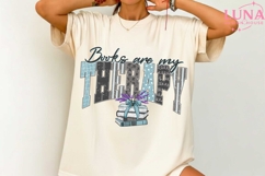 Book Are My Therapy Png, Flower Book Png, Book Png Design Product Image 4