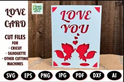 Love You Valentine Card, SVG cutting file for Cricut Joy Product Image 1