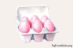 Pastel Pink Easter Watercolor Clipart PNG Product Image 1