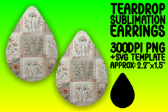 Whimsical Teardrop Design for Earrings PNG , Patchwork Product Image 1