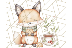 Tea Time Animal Clipart PNG Woodland Forest, Cottagecore Png Product Image 5