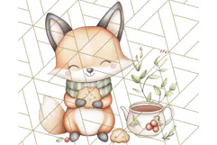 Tea Time Animal Clipart PNG Woodland Forest, Cottagecore Png Product Image 5