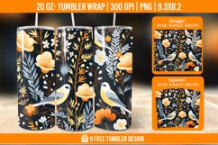 Sparrow Tumbler Wrap Designs, Sublimation Wrap Product Image 1
