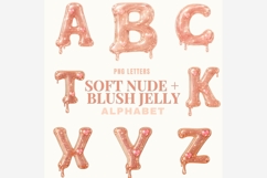 Soft Nude Blush Jelly Alphabet PNG Bundle, A-Z Letters Product Image 2
