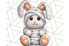 Halloween Bunny Clipart, Cute Bunnies in Costumes PNG Product Image 5