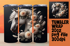 20oz Tumbler Design for Sublimation , Horse Product Image 1