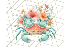 Coral and Aqua Summer Clipart PNG Pastel Tropical Icons Product Image 5