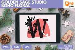 Golden Sage Studio Boho Floral Monogram Product Image 1