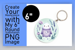 Dynamic Keychain Circle PNG Design , Cute Ghost Product Image 1