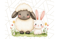 Cute Animal Friends Clipart PNG, Whimsical Spring Animal Duo Product Image 5