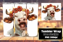 Playful Farm Cow Watercolor Tumbler Wrap - 20oz Product Image 1