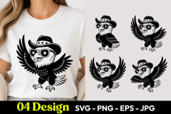 Cowboy Owl Cartoon SVG PNG Product Image 1
