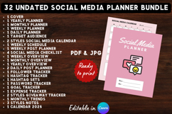 32in1 Printable Social Media Planner Template Bundle 3 Product Image 1