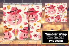 Retro Smile Pattern Tumbler Wrap Designs 20oz Product Image 1