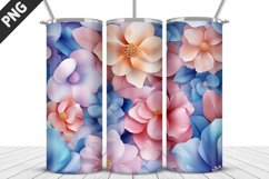 3D Flowers Tumbler Wrap | Sublimation Design | Tumble PNG Product Image 5