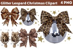 Glitter Leopard Christmas Sublimation Clipart Bundle PNG Product Image 2