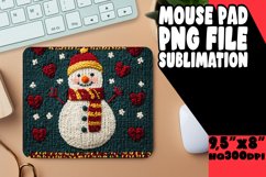 Cheerful Mouse Mat Sublimation Style, Snowman Product Image 1