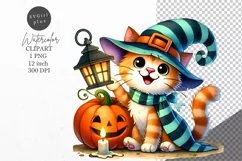 Halloween clipart, Cat clipart, Autumn clipart Product Image 1