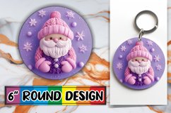 Sublimation Wrap 3D Santa Claus for Keychain Christmas Product Image 1
