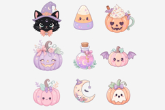 Pastel Halloween Clipart Bundle | Cute Kawaii Halloween PNG Product Image 8