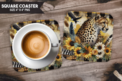 Tiger, Wild Animals, Buffalo Plaid Square Coaster PNG Product Image 1