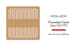 Personalized Coaster SVG | Laser Cut Split Drink Mat Product Image 2
