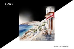 Greece summer clipart, Mediterranean Vacation Clipart Product Image 1