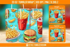 Fast Food Tumbler Wrap Designs, Sublimation Wrap Product Image 1