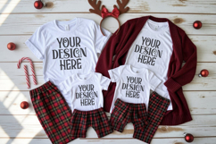 Christmas Family Matching Group Flat Lay T-Shirt Mockups Product Image 1