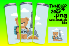 VIBRANT 20oz Tumbler Template for DIY , Cute Bear Product Image 1
