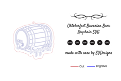 Oktoberfest Bavarian Beer Keychain SVG - Laser Cut File Product Image 2