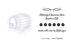 Oktoberfest Bavarian Beer Keychain SVG - Laser Cut File Product Image 2